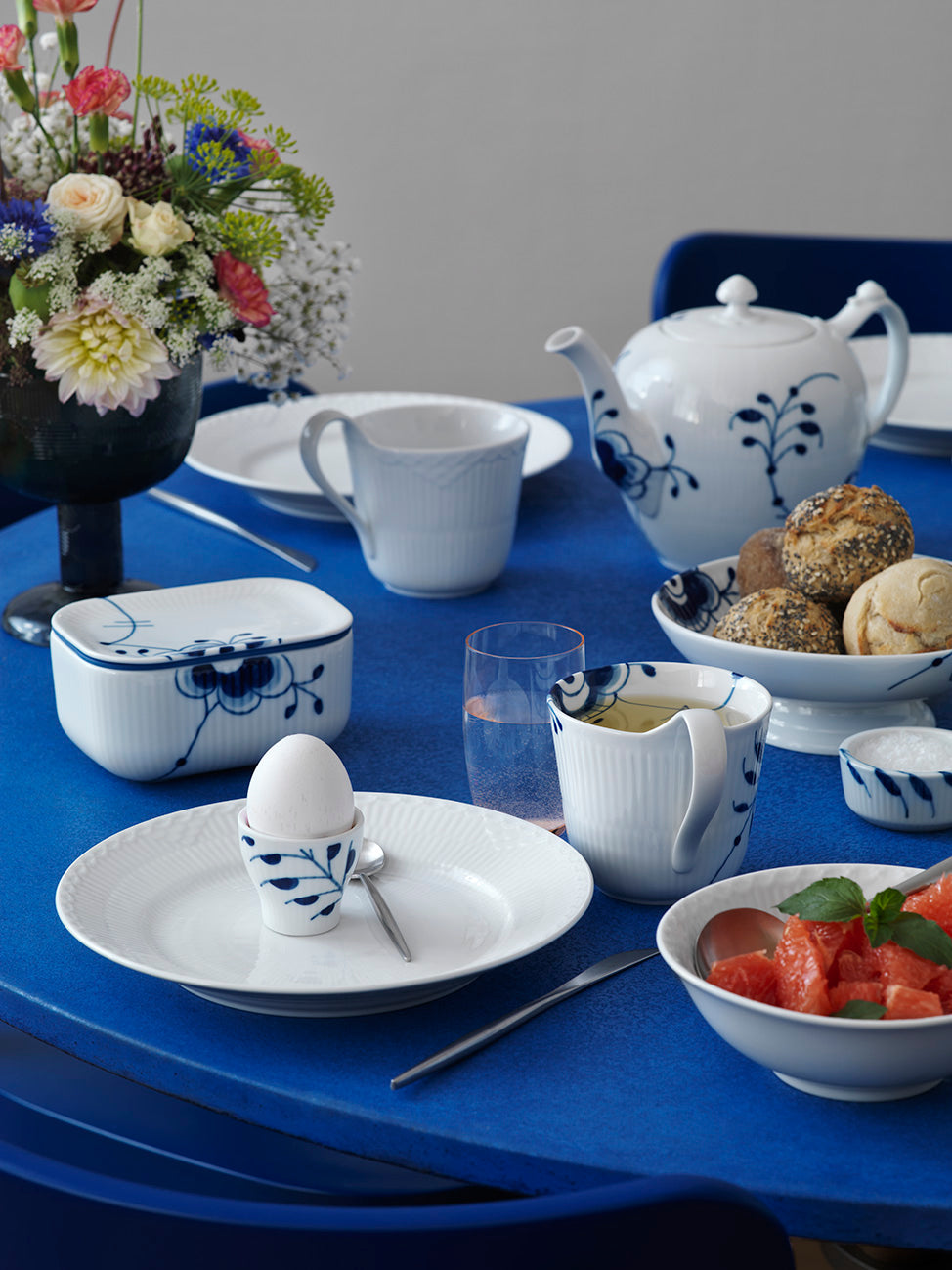 Blå Mega Riflet tekande m låg - 100 cl.