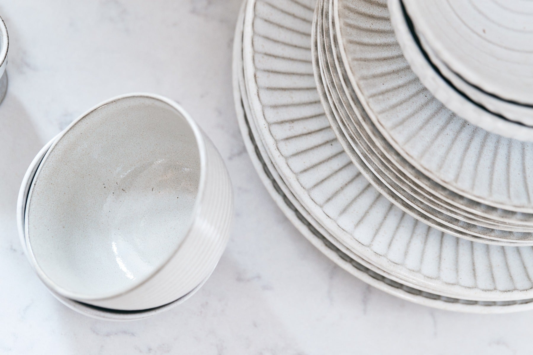 Bahne Interior Birch tallerken, stentøj, hvid - Ø21 cm. - Bahne