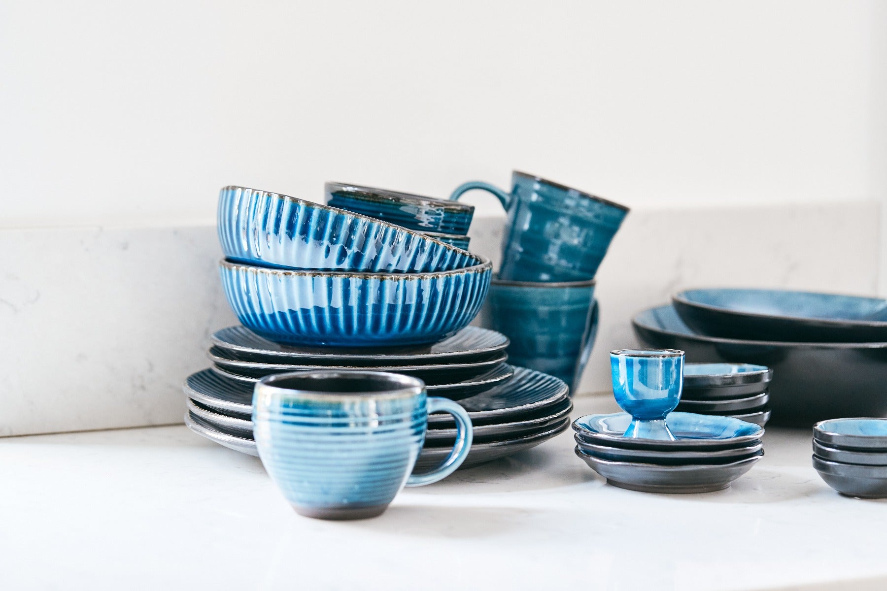 Bahne Interior Birch skål, blå - Ø11 cm. - Bahne