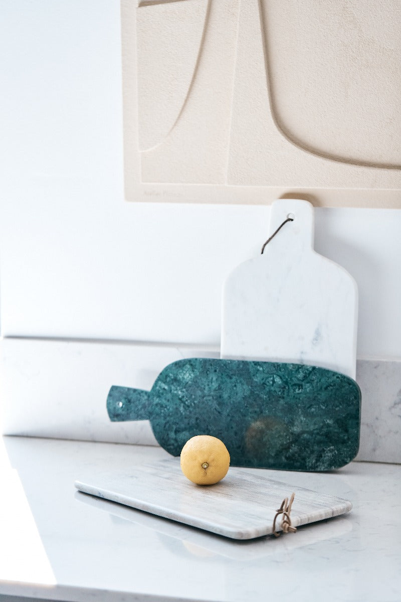 Bahne Interior skærebræt, marmor, hvid - 38x20 - Bahne