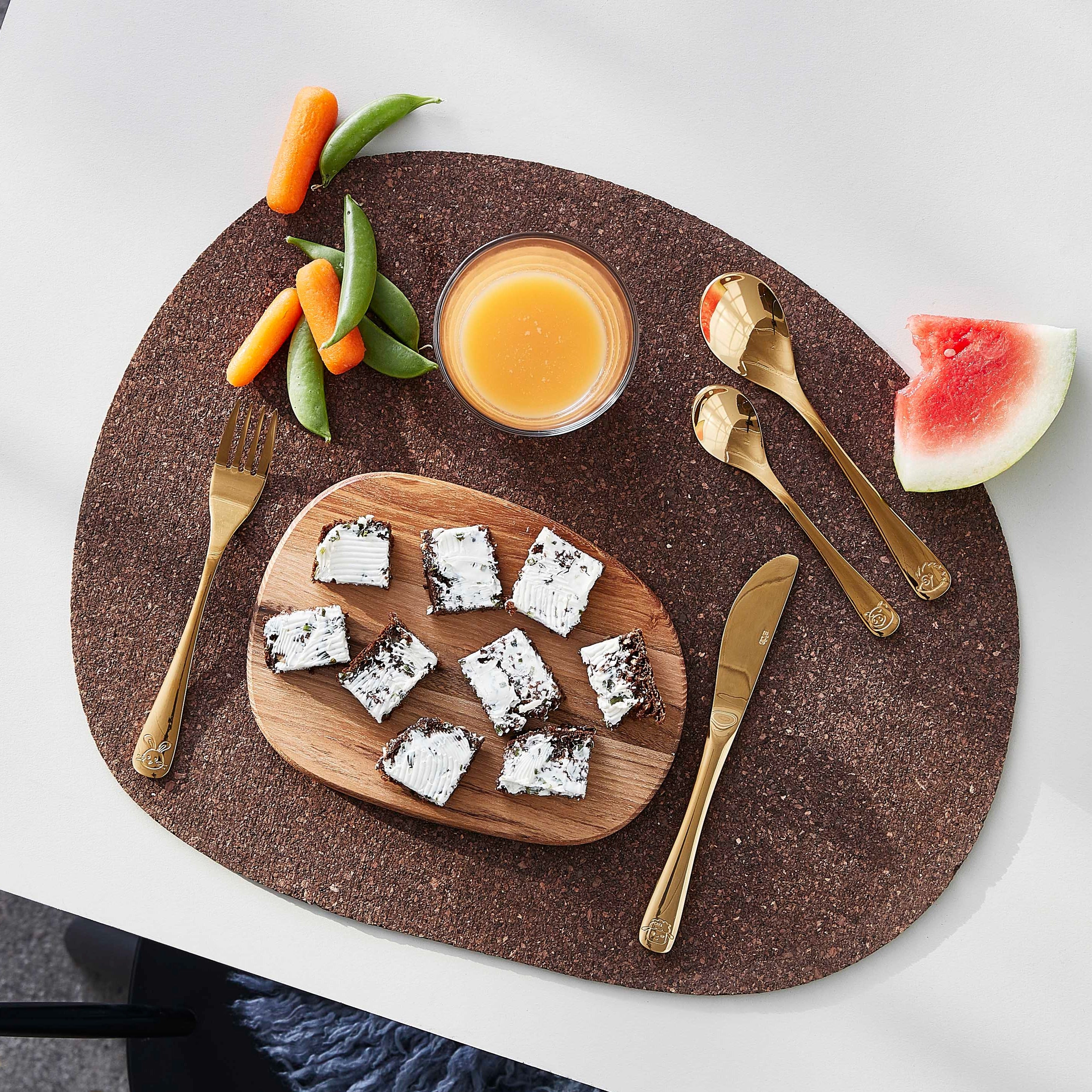 Teak smørebræt, natur - 2 stk.