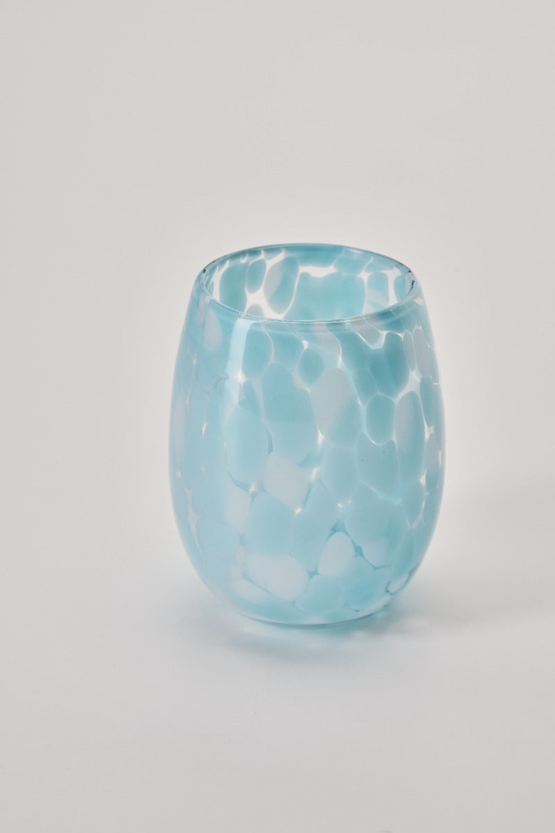 Water glass dots, Clear/white+light blue - Bahne