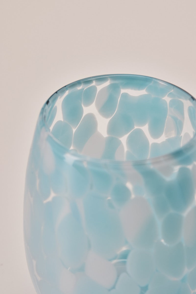 Water glass dots, Clear/white+light blue - Bahne