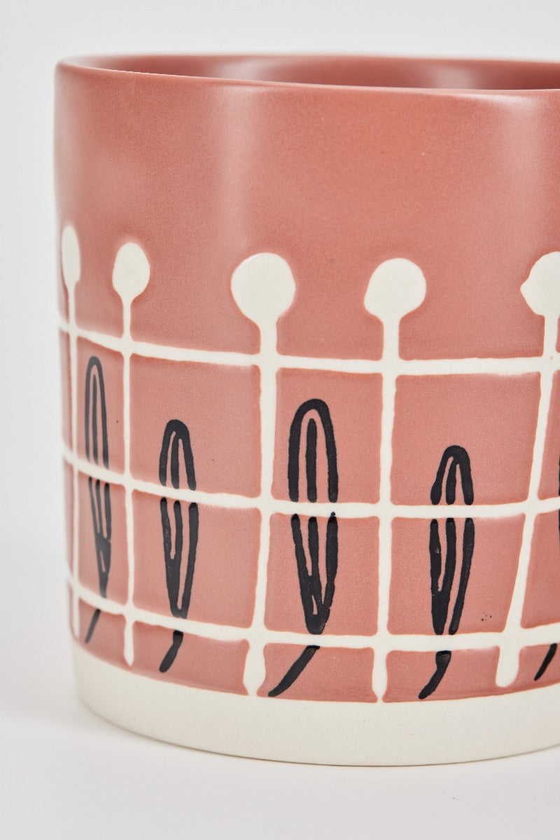 Bahne Interior Artist Handmade kop, Burned Red - H9,5 cm. - Bahne