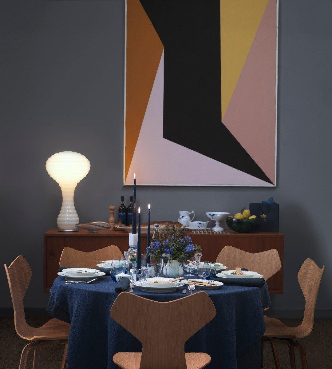 Royal Copenhagen Blå Mega riflet tallerken - 27 cm. - Bahne