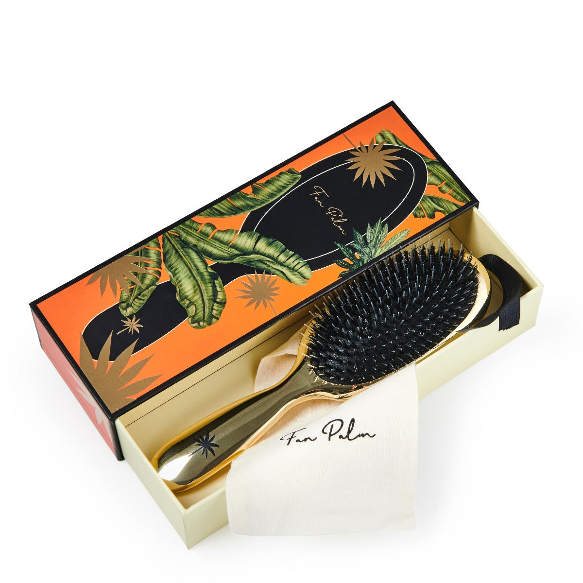 Fan Palm Boar & nylon børste, medium hollywood - Golden - Bahne