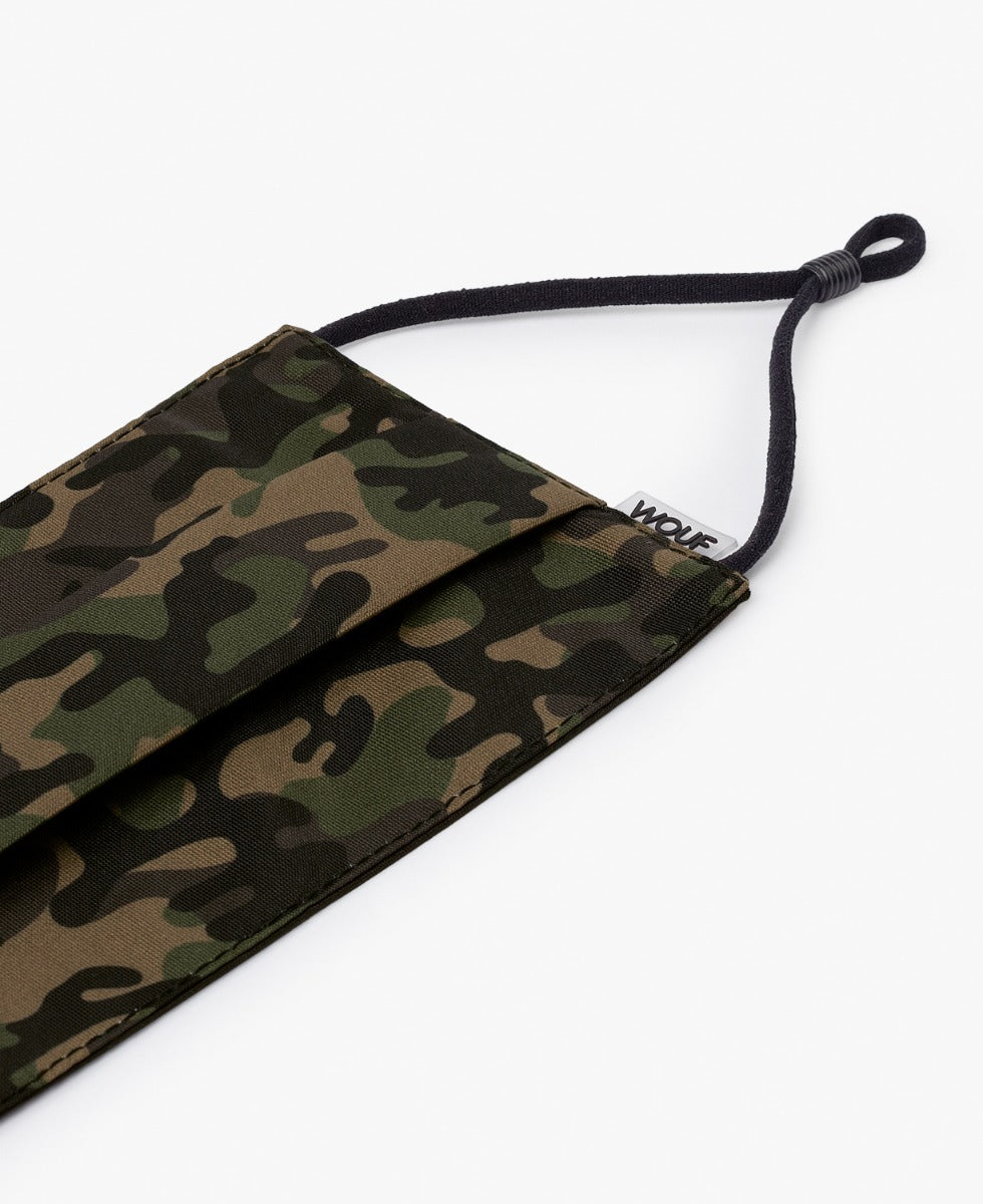 Wouf Camouflage mundbind, 2 filters maske - grøn - Bahne