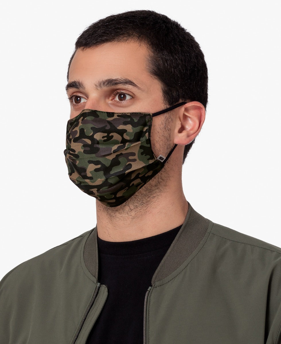 Wouf Camouflage mundbind, 2 filters maske - grøn - Bahne