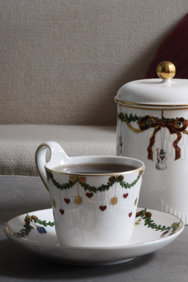 Royal Copenhagen Stjerneriflet højhankskop - 33 cl. - Bahne