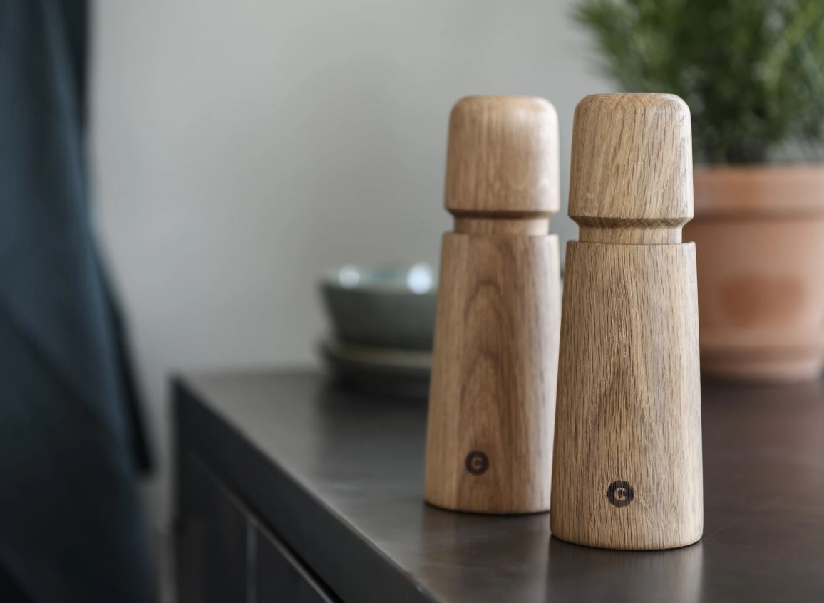 CrushGrind Stockholm kværnsæt, eg - 17 cm. - Bahne