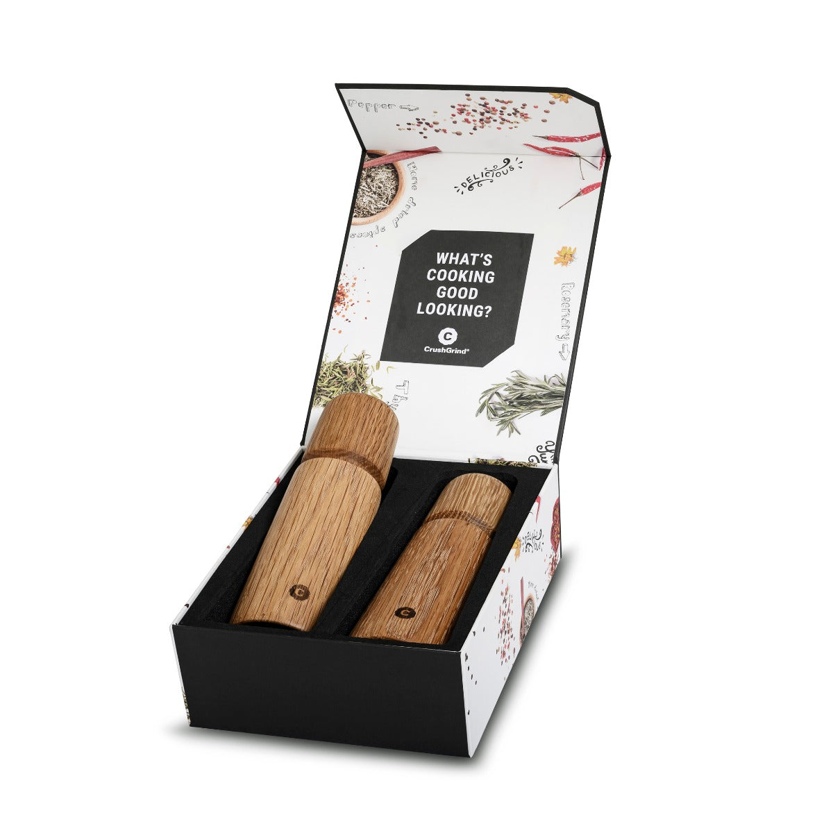 CrushGrind Stockholm kværnsæt, eg - 17 cm. - Bahne