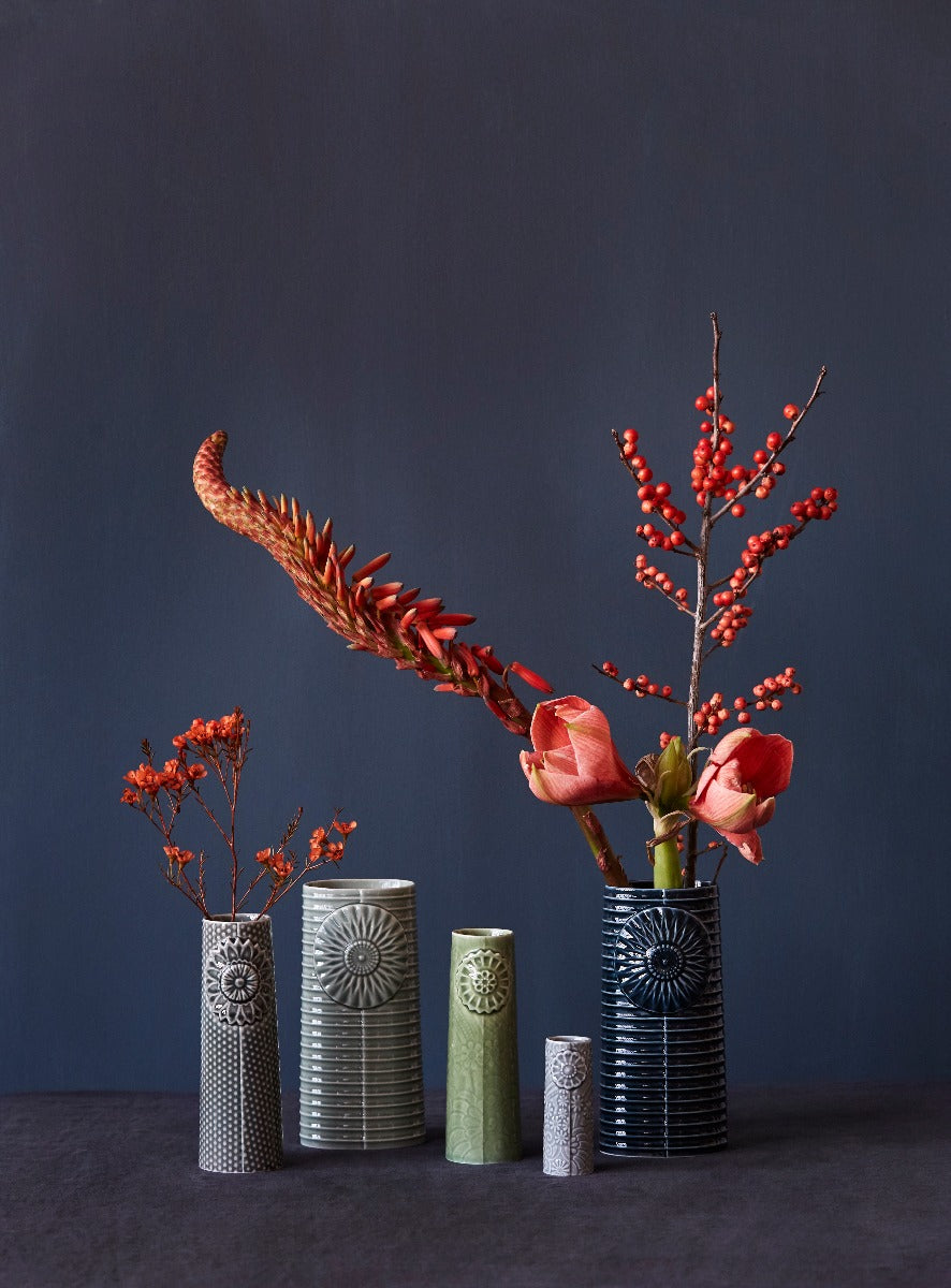 Pipanella Flower vase, gråblå - 15x5 cm.