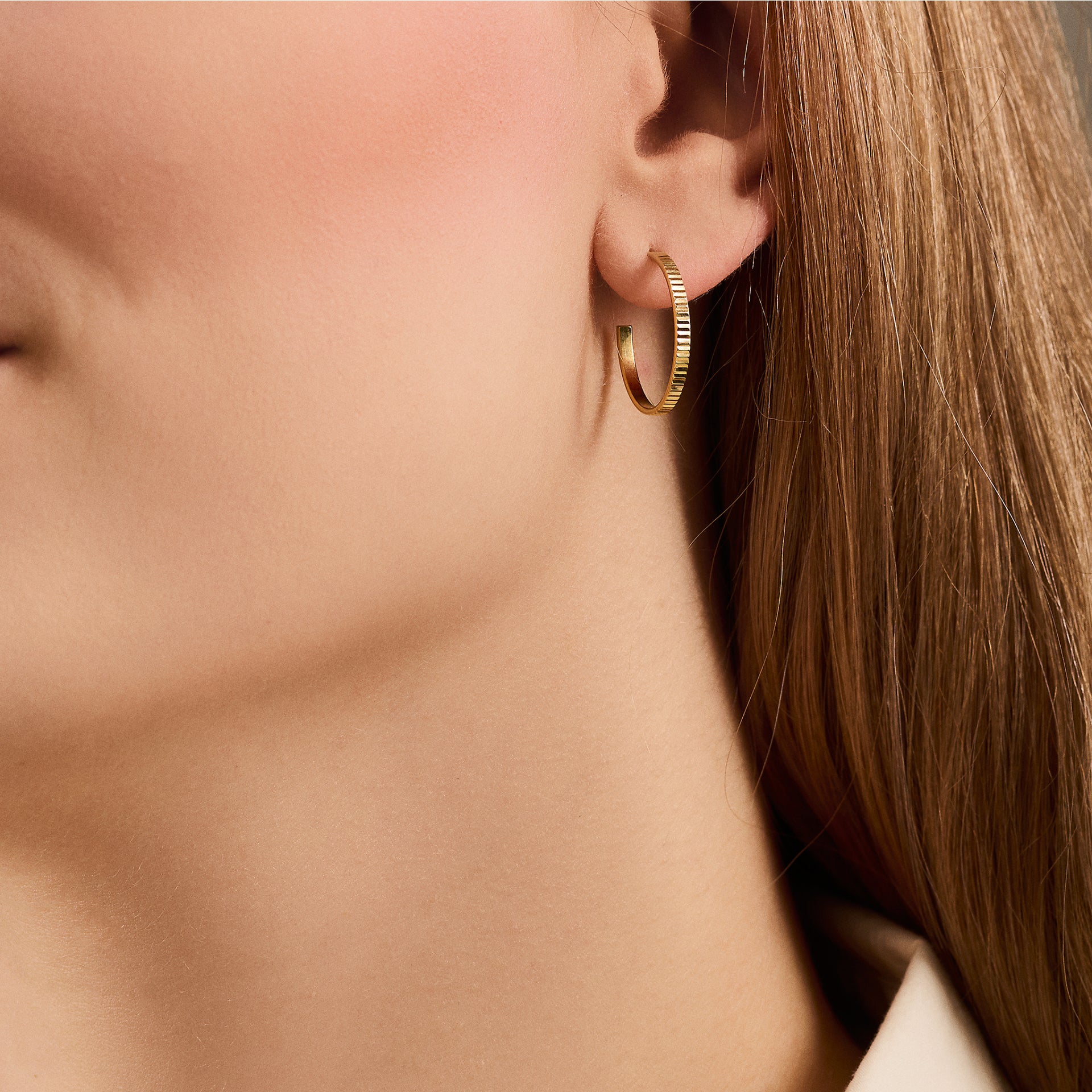 Reflection øreringe - forgyldt