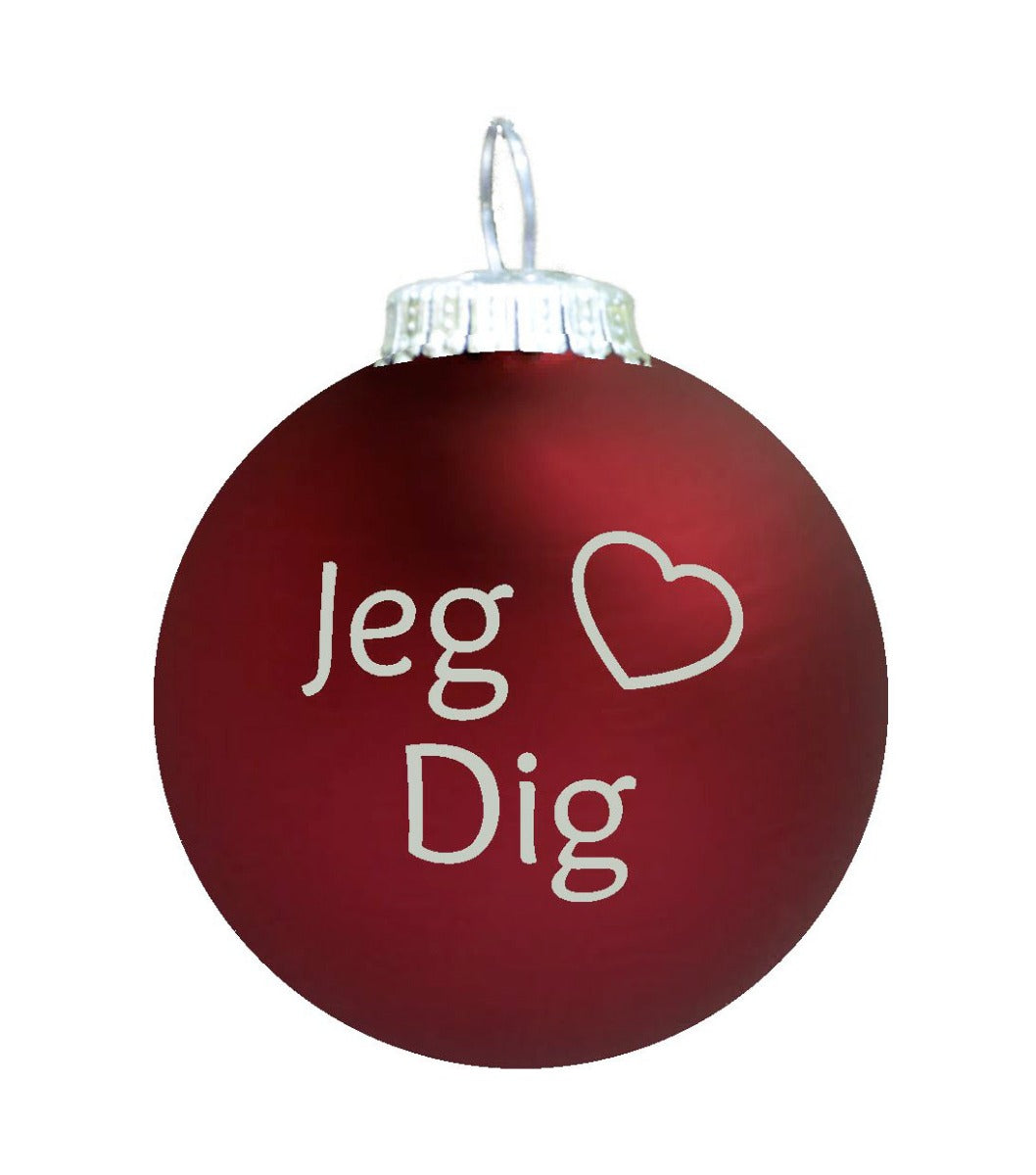 Rolsted Copenhagen Jeg (hjerte) Dig julekugle - mørk rød - Bahne