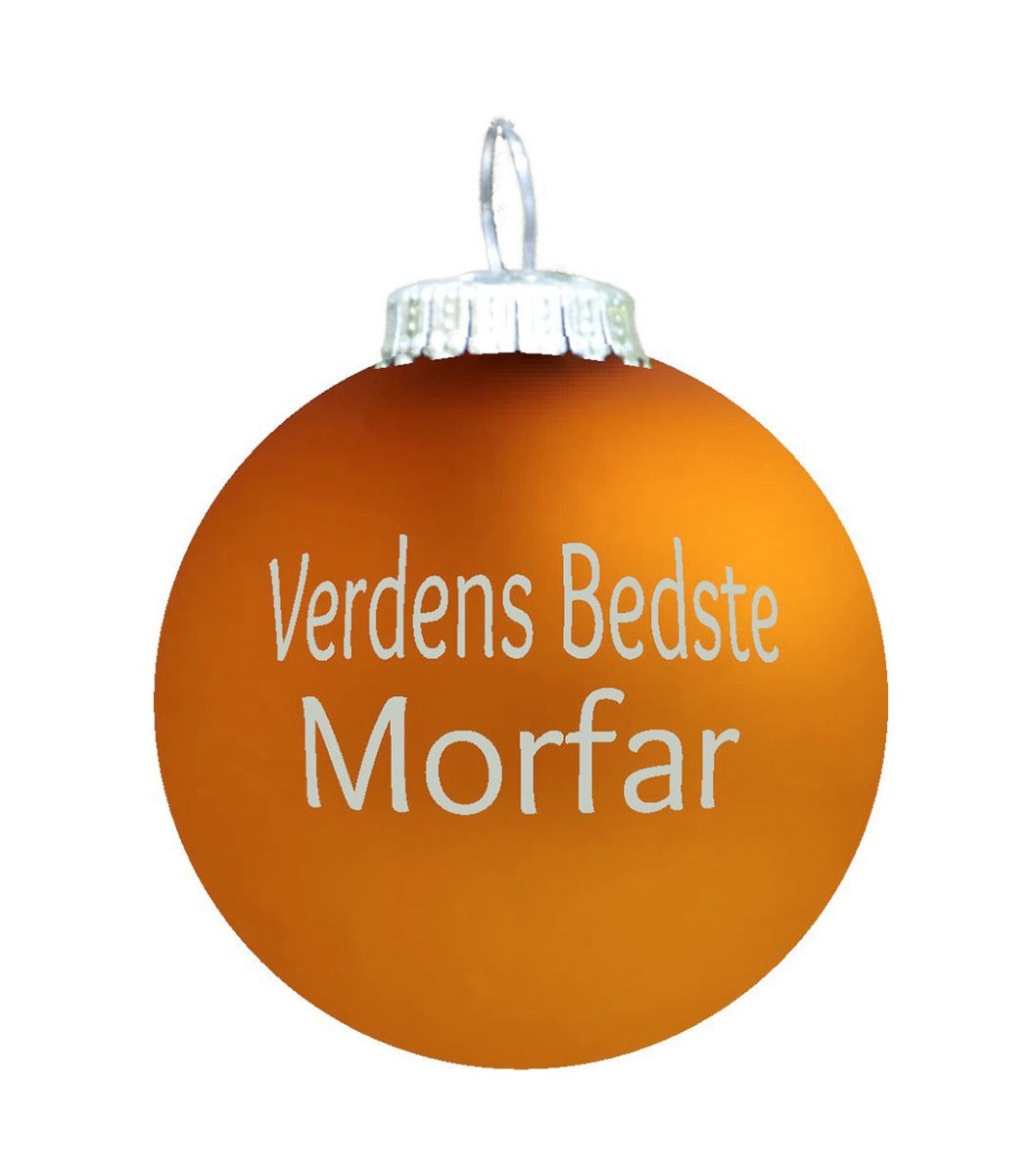 Verdens Bedste Morfar julekugle guldbrun fra Rolsted Copenhagen | Bahne.dk