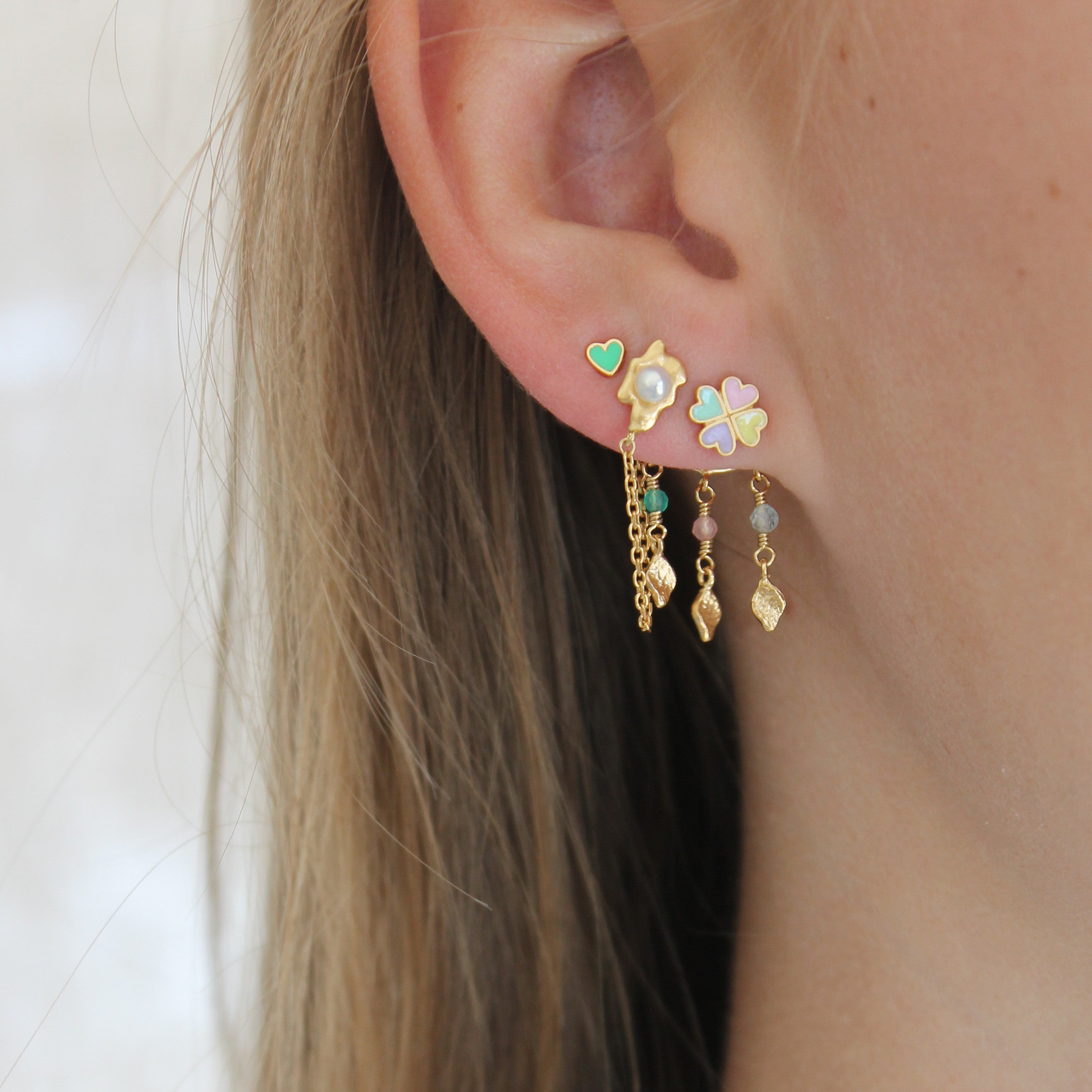 Shelly Pearl ørering - forgyldt