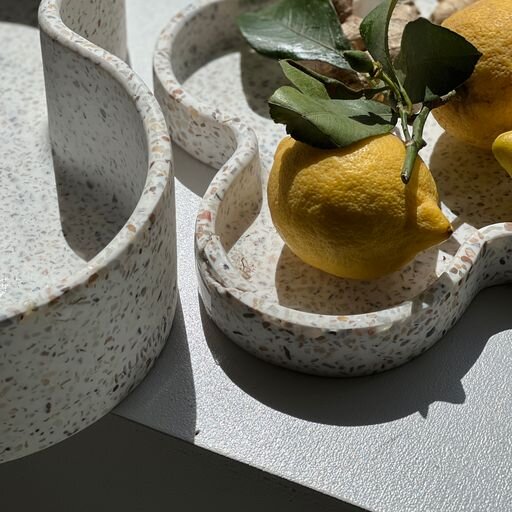 Terrazzo bowl - rød/beige