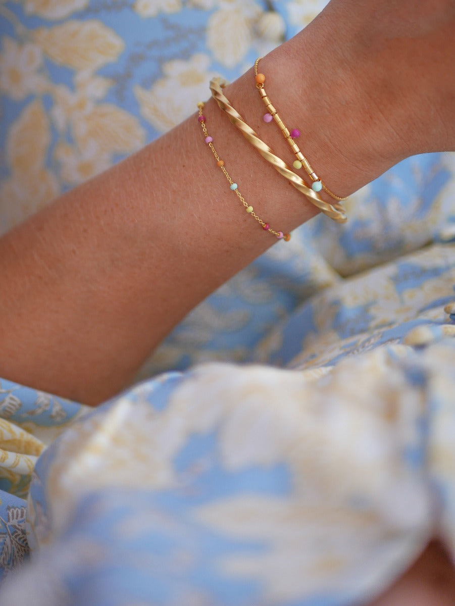 Enamel Lola Rainbow armbånd - Guld - Bahne