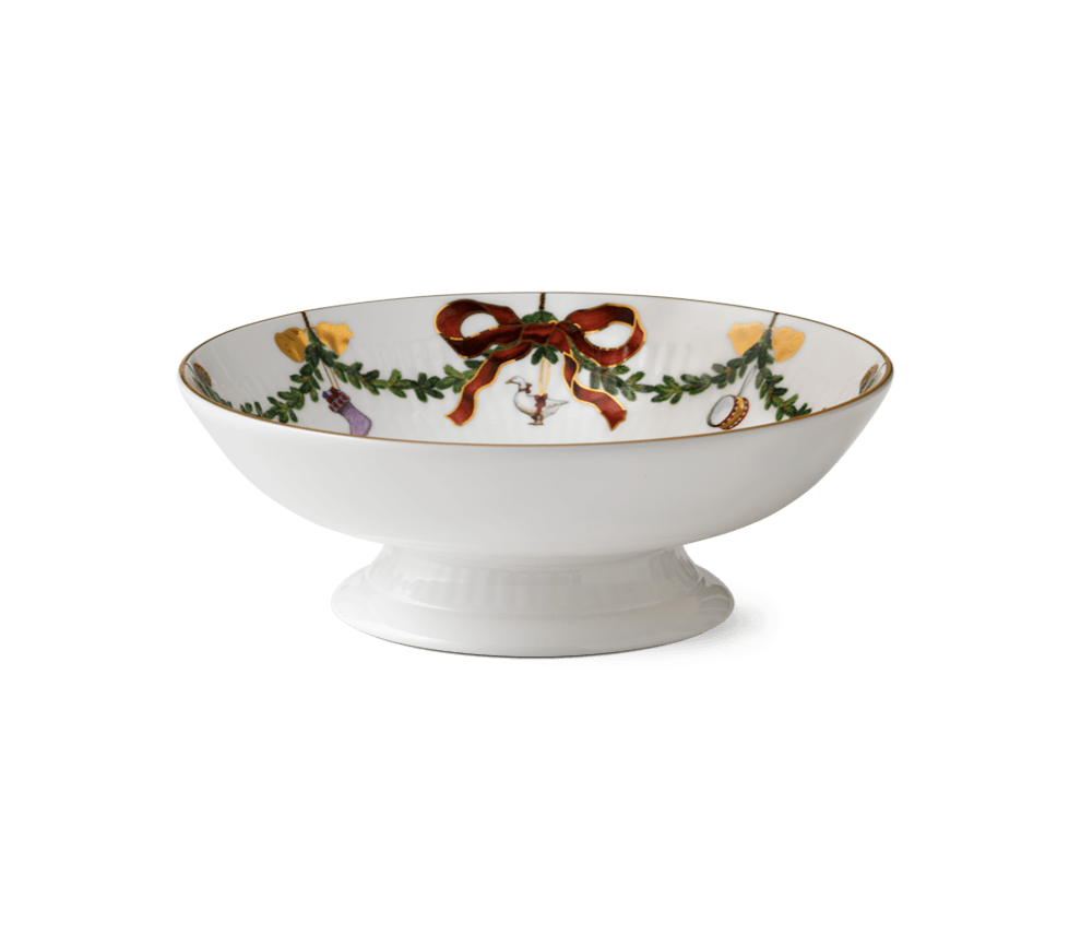 Royal Copenhagen Stjerneriflet skål på fod - 18 cm. - Bahne