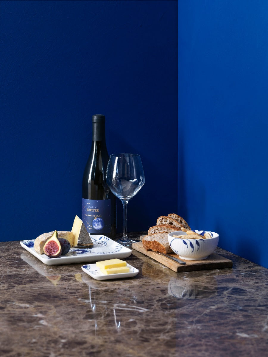 Royal Copenhagen Blå Mega riflet skål - 15 cm. - Bahne