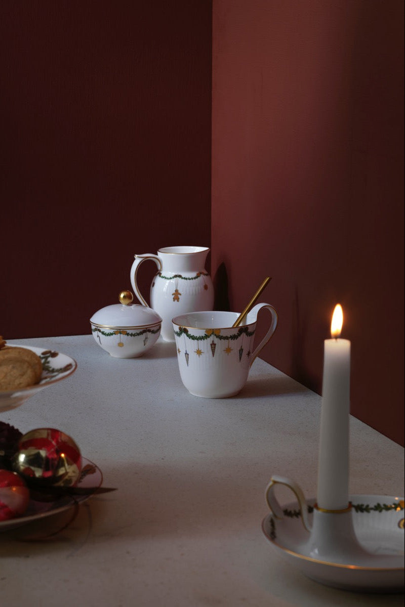 Royal Copenhagen Stjerneriflet højhankskop - 33 cl. - Bahne