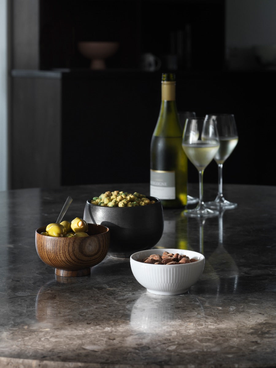 Royal Copenhagen Hvid Riflet skål - 24 cl. - Bahne