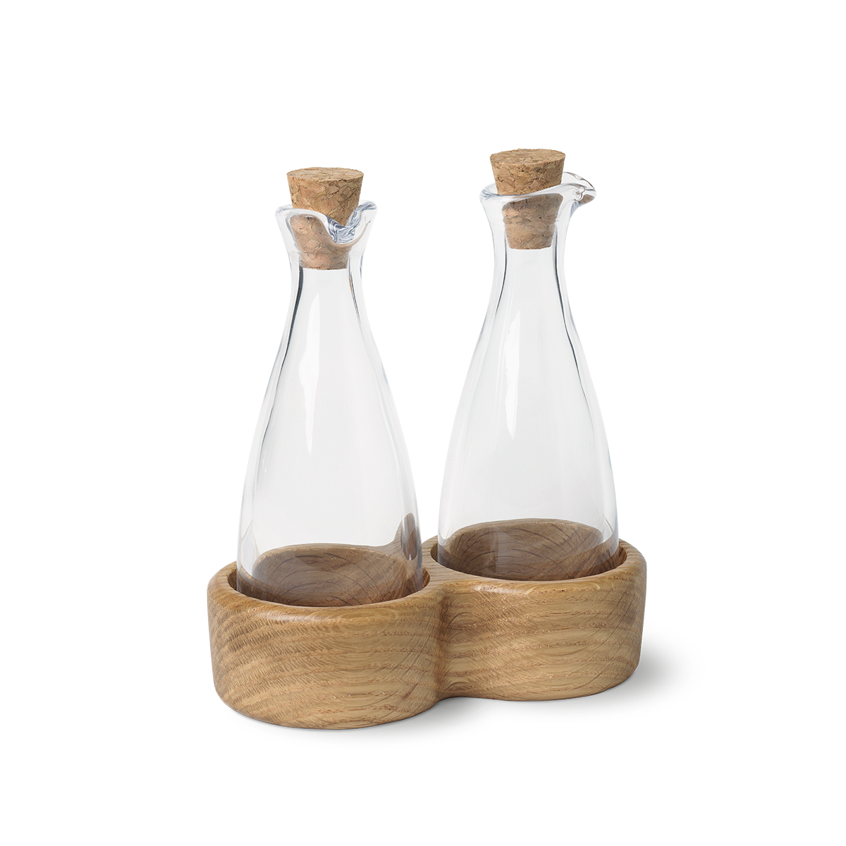 Kay Bojesen olie- og eddikeflaske, eg - H: 15 cm. - Bahne