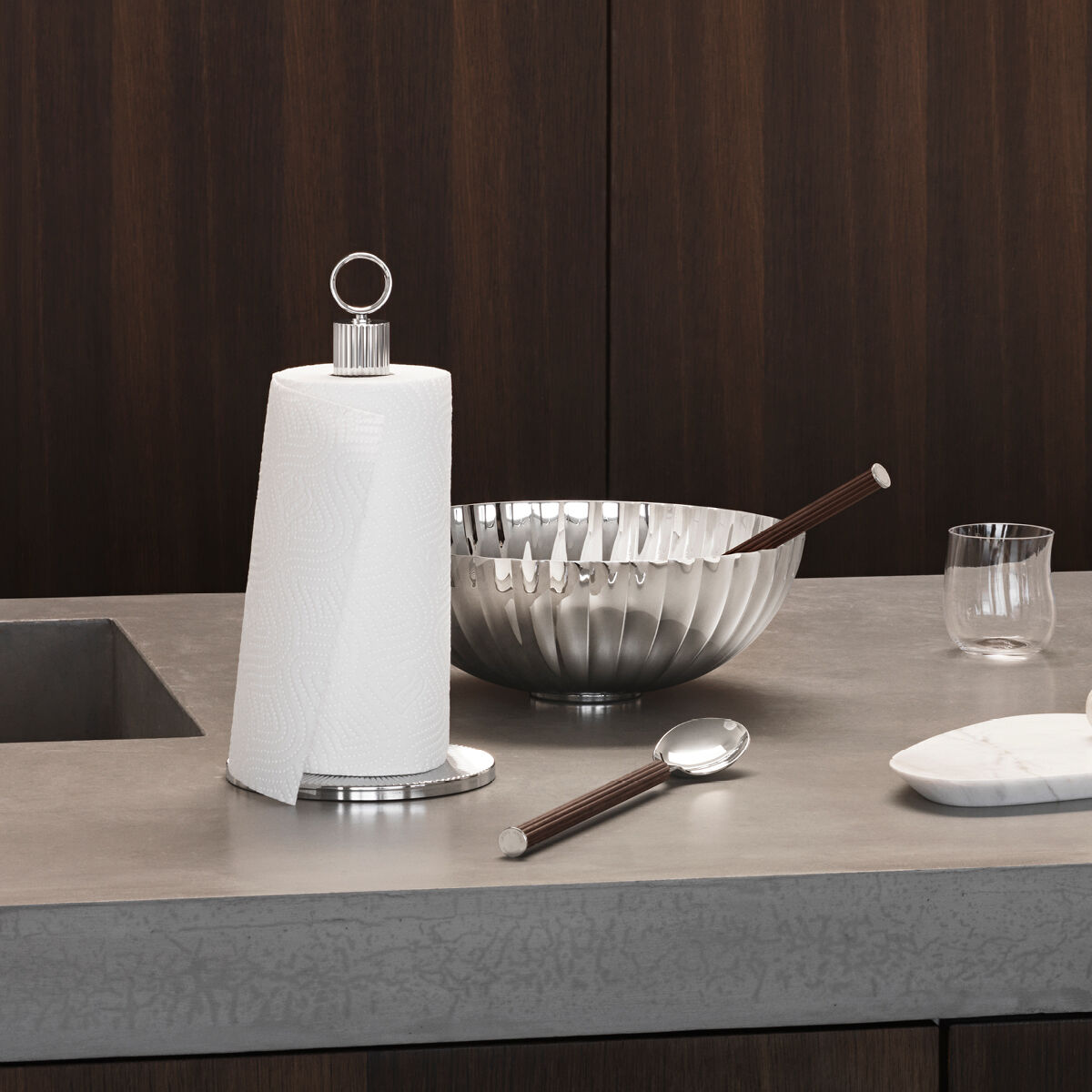 Georg Jensen Bernadotte Køkkenrulleholder - sølvfarvet - Bahne
