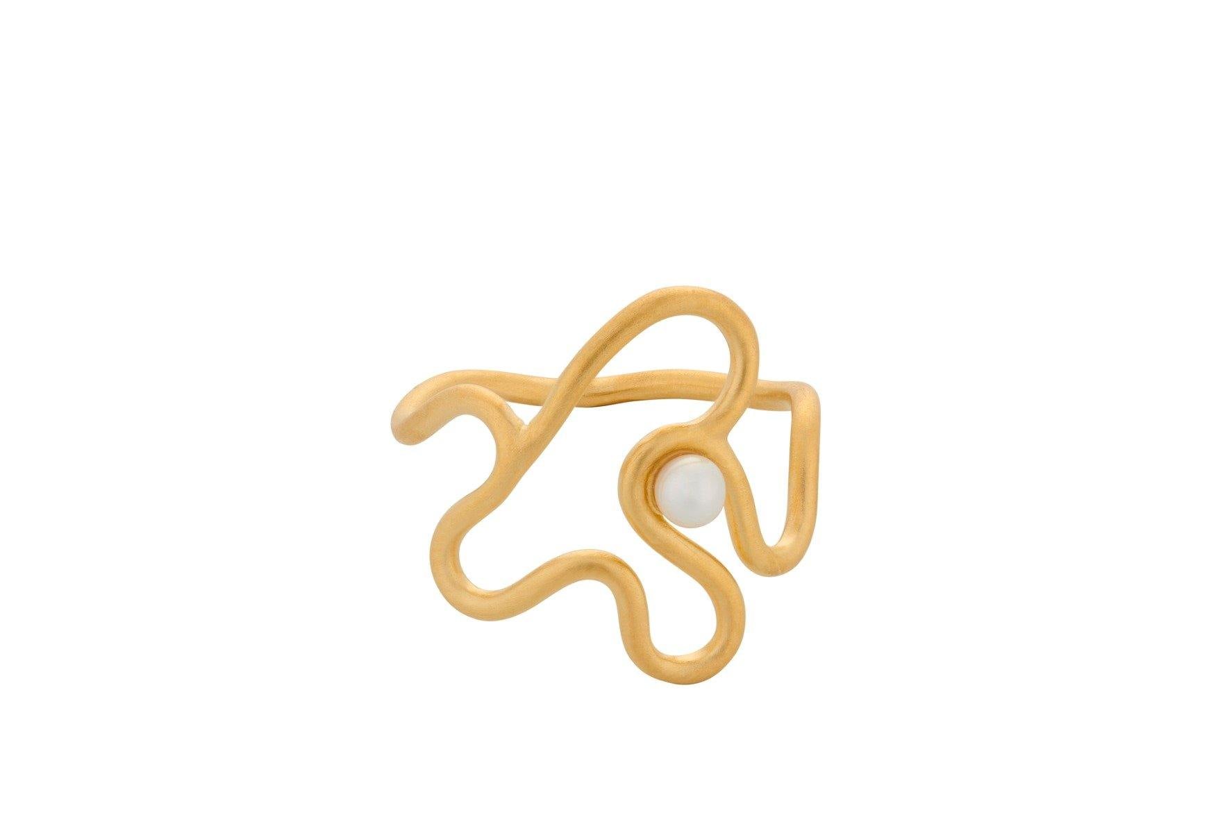 Pernille Corydon Bay Pearl ring - forgyldt - Bahne
