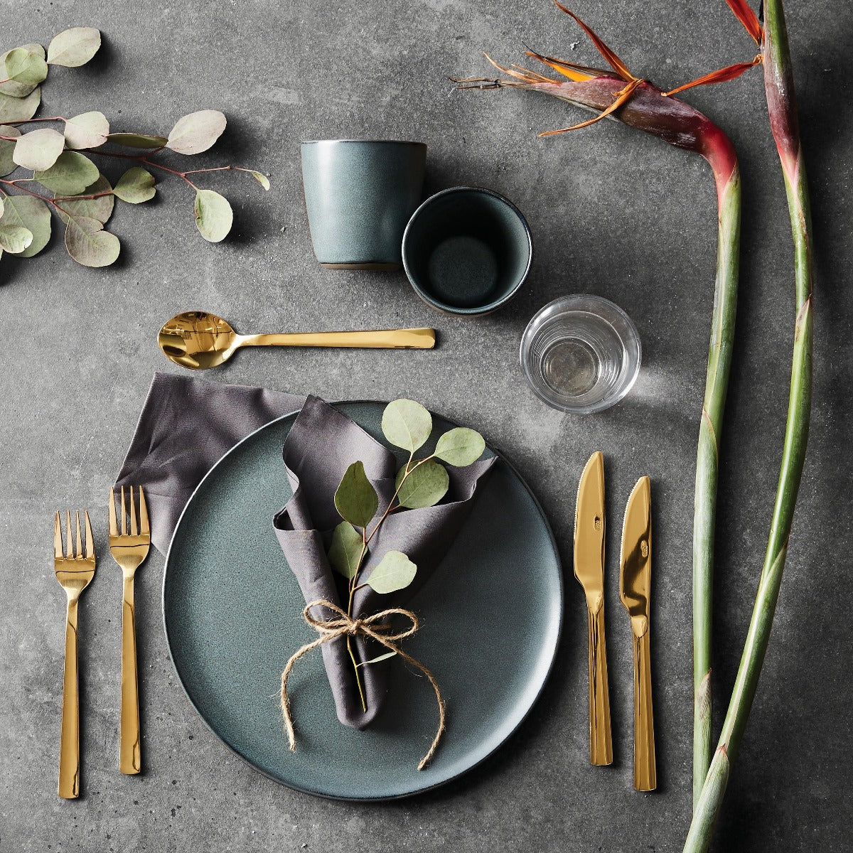 RAW Bestikæske, guldfarvet - 20 dele - Bahne