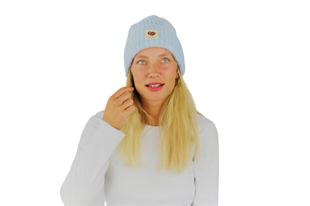 Coffee Beanies Sky strikhue - Lyseblå - Bahne