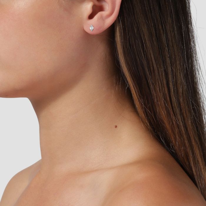 Jane Kønig Reflection Stud Rhombe ørering - Sølv - Bahne