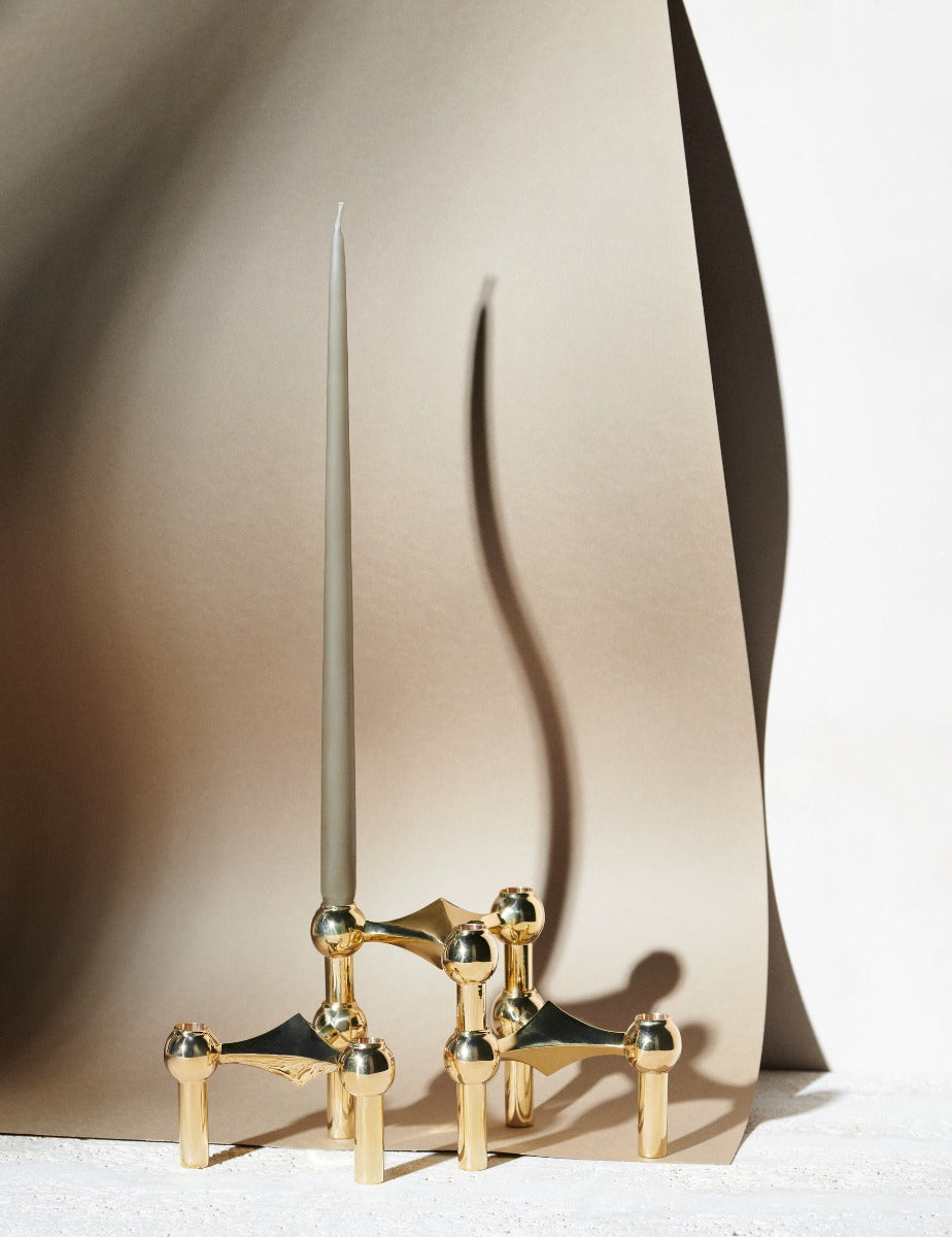 Nagel lysestage - messing