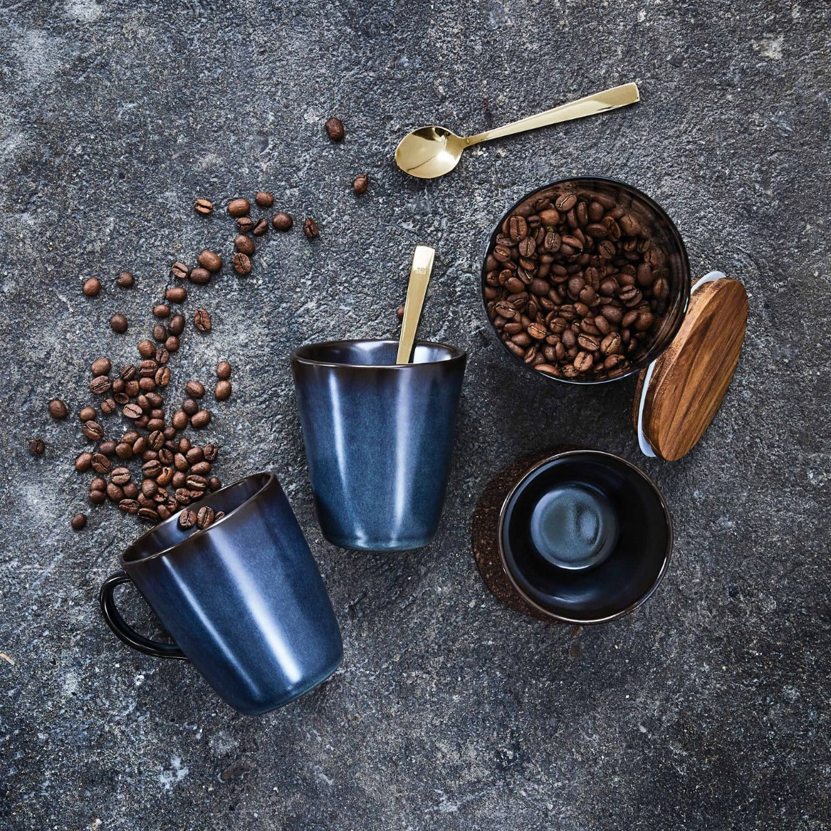 Raw krus m/hank, Midnight blue - 35 cl. - Bahne