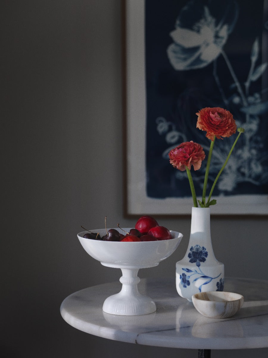 Royal Copenhagen Hvid Riflet skål - 15 cm. - Bahne