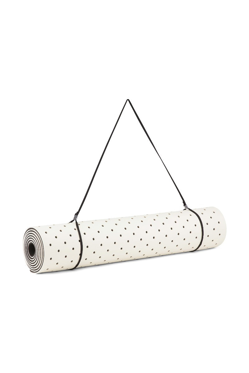 Moshi Moshi Mind Dotted signature yogamåttet - Ecru/black - Bahne